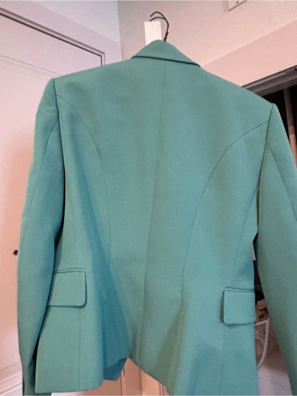 Balmain Teal Double-Breasted Blazer with Gold Buttons - Picture 2 of 8